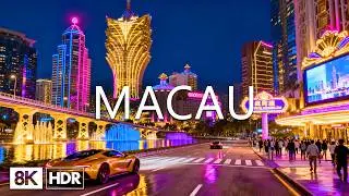 Macau City 8K 🇲🇴 Futuristic Asian Vegas, Electric Cotai Strip & Lavish Entertainment Hub