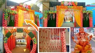 New Flowers Decoration|| Big Gate Decoration Ideas| Wedding Flowers Decoration Gate|Riju Decoration
