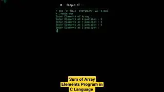 Sum of Elements of Array Program in C Language