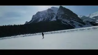 Ice skating at Lake Louise