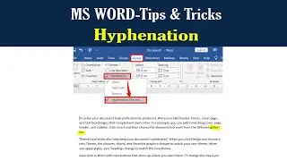 Hyphenation In Ms Word 2019 | MS Word Tips & Tricks