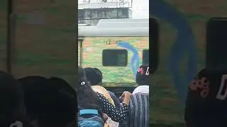 Dangerous speed Premium AC express skipping busy railgate in seconds 😨 #shorts #train #railway