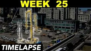Demolition timelapse: Week 25: The last building is history: High-reach excavators are finished