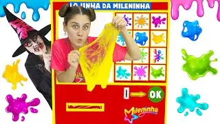 MILENINHA VENDE SLIME PARA CRIANÇAS - Máquina Gigante da Vendedora de Slime