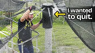 We Installed the 1000 lb Net over the Aviary! | Building an Aviary Part 16