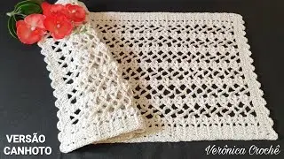 🤍🕸 Crochet table runner/Crochet table runner/Step by step/For beginners (Left-handed version)