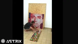 Astrix made of Rubik's Cubes by genius kid! 