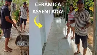 COMEÇAMOS A ASSENTAR A CERÂMICA DO ALPENDRE DA NOSSA CASA!!