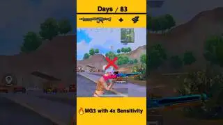 😱 mg3 + 4x sensitivity | 4x no recoil spray | 4x zero recoil sensitivity with mg3 #bgmi  #shorts