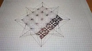How to draw a multi diamond optical illusion figure in a star step by step