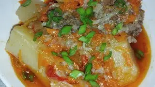 ТЕФТЕЛИ ЁЖИКИ С КАРТОФЕЛЕМ И ОВОЩАМИ! блюдо из фарша.картошка.овощи