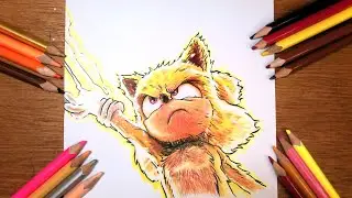 How to Draw Super Sonic, Doing Step by Step