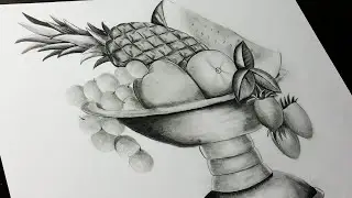 Como Dibujar un Bodegon con FRUTAS 🍉🍍🍎