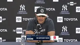 Aaron Boone on the return of Anthony Rizzo, not calling up Jasson Domínguez