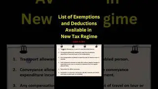 Benefits Available in New Tax Regime 