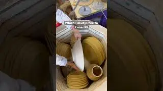 How I load plates and platters to bisque #ceramic #potter #potterytechniques #studiopottery #biscuit