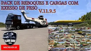 Pack Reboques/Cargas Com Excesso De Peso Overweight Trailers and Cargo Pack v.11.9.5 Ets2 1.52/1.53