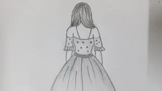 How to draw a Girl from backside || Step by step for beginners