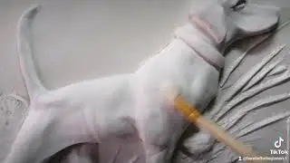 Процесс работы над панно Охота