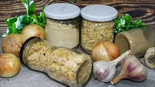 Сушеный лук и сушеный чеснок