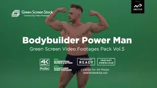 Bodybuilder Power Man – Green Screen Video Footage Pack 