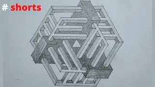 Incredible impossible isometric #6 - optical illusion #shorts