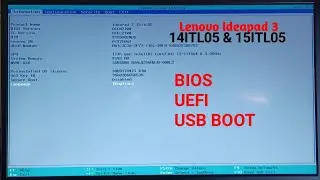 Lenovo Ideapad 3 BIOS And UEFI USB Boot | Lenovo 14ITL05 & 15ITL05