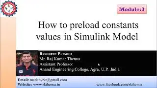 How to preload constants values in Simulink model
