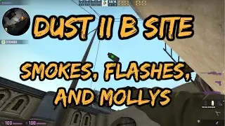Dust II B Site Retake Smokes, Flashes, And Mollys