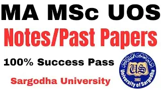 MA MSc UOS Notes & Past Papers Solved | MA MSc 100% Success Papers UOS