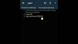 Square root of a Number using Exponent Operator in Python