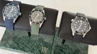 Wristbuddys FKM Rubber Straps, Omega Seamaster Professional Diver 300M, Tudor BB58 Navy & Tudor BB54