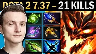 Shadow Fiend Gameplay Miracle with 1023 GPM and 21 Kills - Dota 7.37