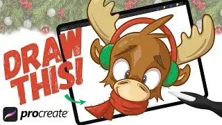 Procreate Drawing Assist Tutorial: Let's Draw a Holiday Moose w/ the Symmetry Tool!