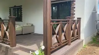 Террасное ограждение из массива дуба