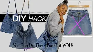 How to refashion An Old Mini Denim into Cute Denim Bag | DIY Upcycle