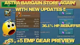 Lords mobile - All updates of upcoming Events preview || +5 Emp gear stats  || Astra Store