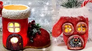 CHRISTMAS crafts. MITTEN & BOOT. DIY. Как сделать НОВОГОДНИЙ САПОЖОК и ВАРЕЖКУ своими руками.