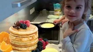 Готовим блинчики! Детская кулинария по приготовлению настоящих блинов)))