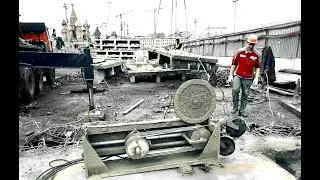Reconstruction in the center of Moscow ► Diamond cutting of concrete ► the dismantling of the bridge
