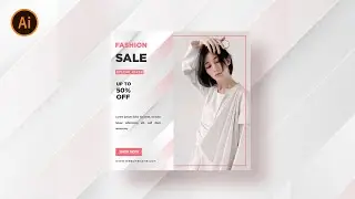 Fashion Minimal Social Media Banner | illustrator Tutorial