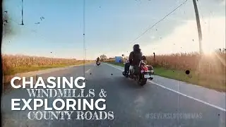 CHASING windmills & EXPLORING county roads (Motorcycle POV 360 Video Experience)