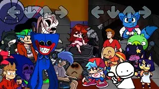 Vs Huggy Wuggy But Every Turn New Character Poppy Playtime FNF Mod Cover