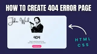 Create a Stunning 404 Error Page Using HTML & CSS | John Wick Style Animation Tutorial 🔥