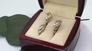 Золотые серьги СССР с бриллиантами.Царицыно.