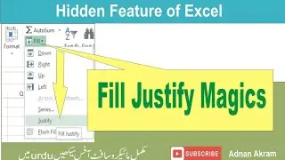 How to use Fill Justify in Excel