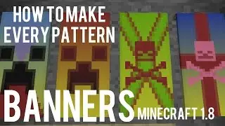 How To Make All Banner Patterns In Minecraft 1.8 - Banner / Flag Tutorial