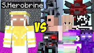 Sentinel Herobrine vs DISTORTED Error creepypasta mobs in minecraft p4