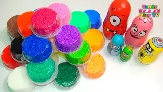 Learn Colours with Squishy Glitter Foam Yo Gabba Gabba Nesting Dolls Learning Colors Video for Kids