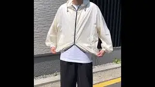 [자체제작] 글로시 벌룬 윈드 브레이커 바람막이 후드 집업 자켓 (6 color)